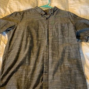 Hurley gray button down shirt